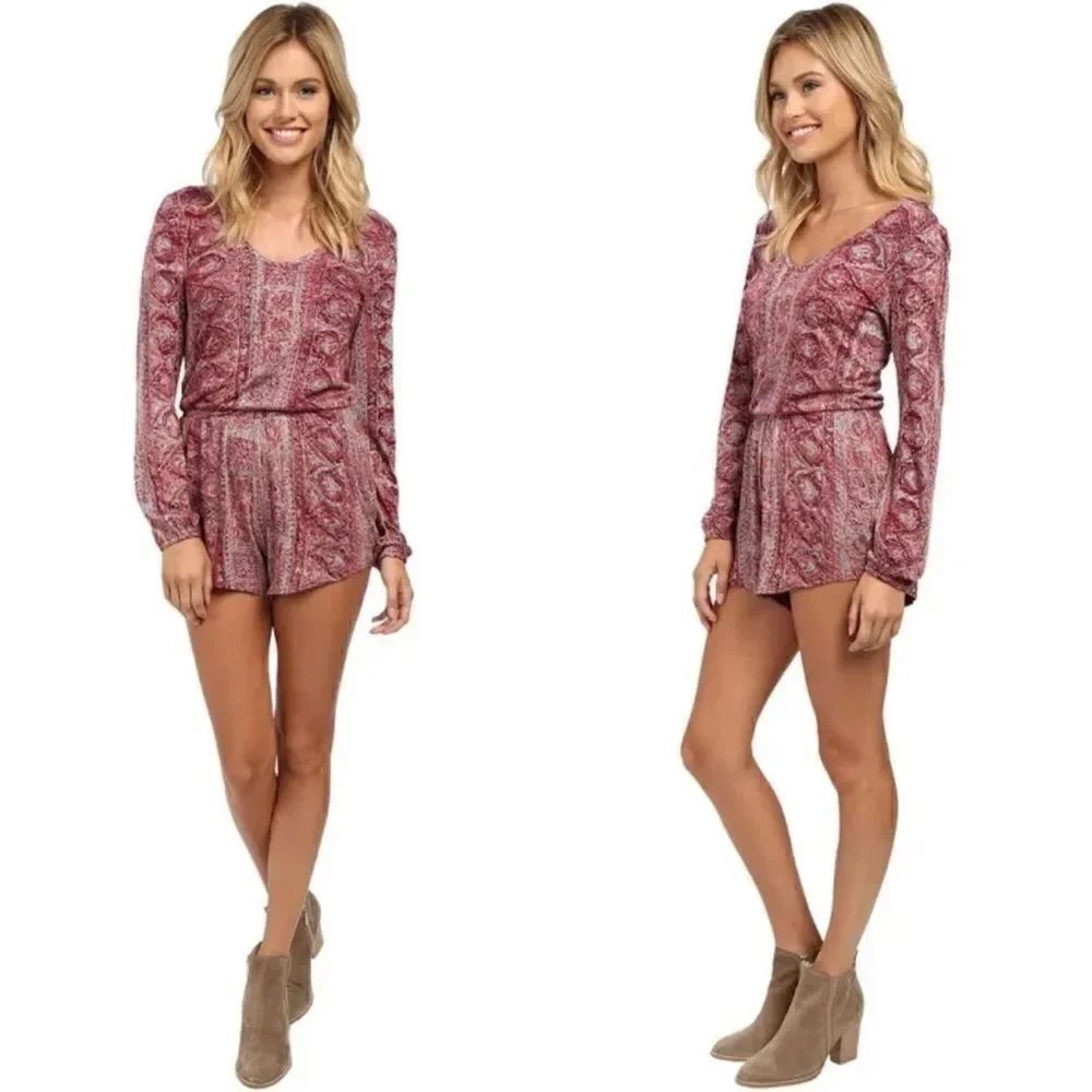 Billabong See the Sun Long Sleeve Bohemian Romper Size Small